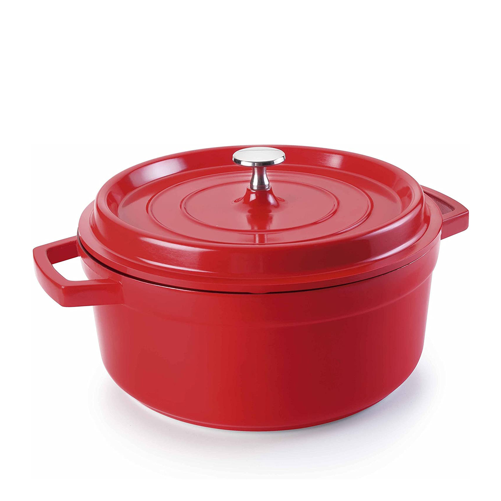 Caçarola Alumínio Fundido Redondo Vermelho 4.2L 24X10cm