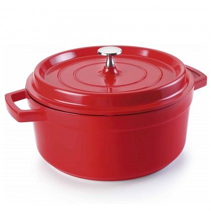 Caarola Alumnio Fundido Oval Vermelho 31X25X11cm