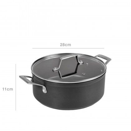 Caarola Alumnio Tampa Vidro Redonda 28X11cm