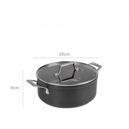 Caarola Alumnio Tampa Vidro Redonda 20X9cm