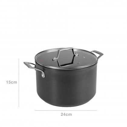 Panela Alumnio com Tampa Vidro 24X15cm