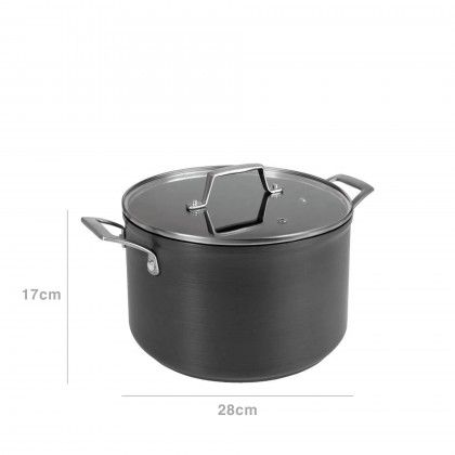 Panela Alumnio com Tampa Vidro 28X17cm