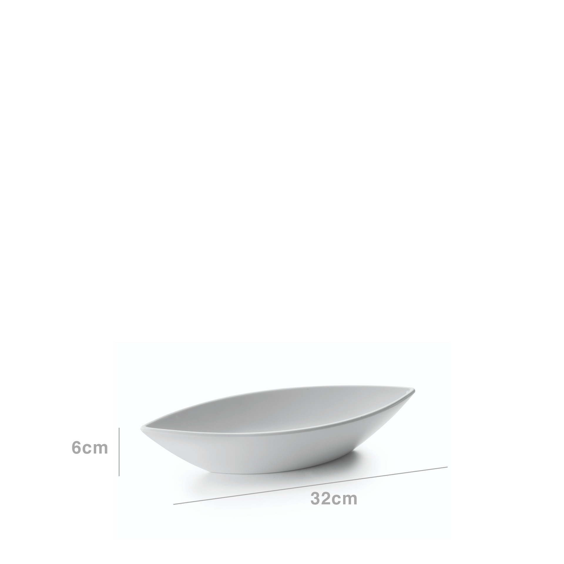 Travessa Melamina Classic Oval Branca 32X12X6cm