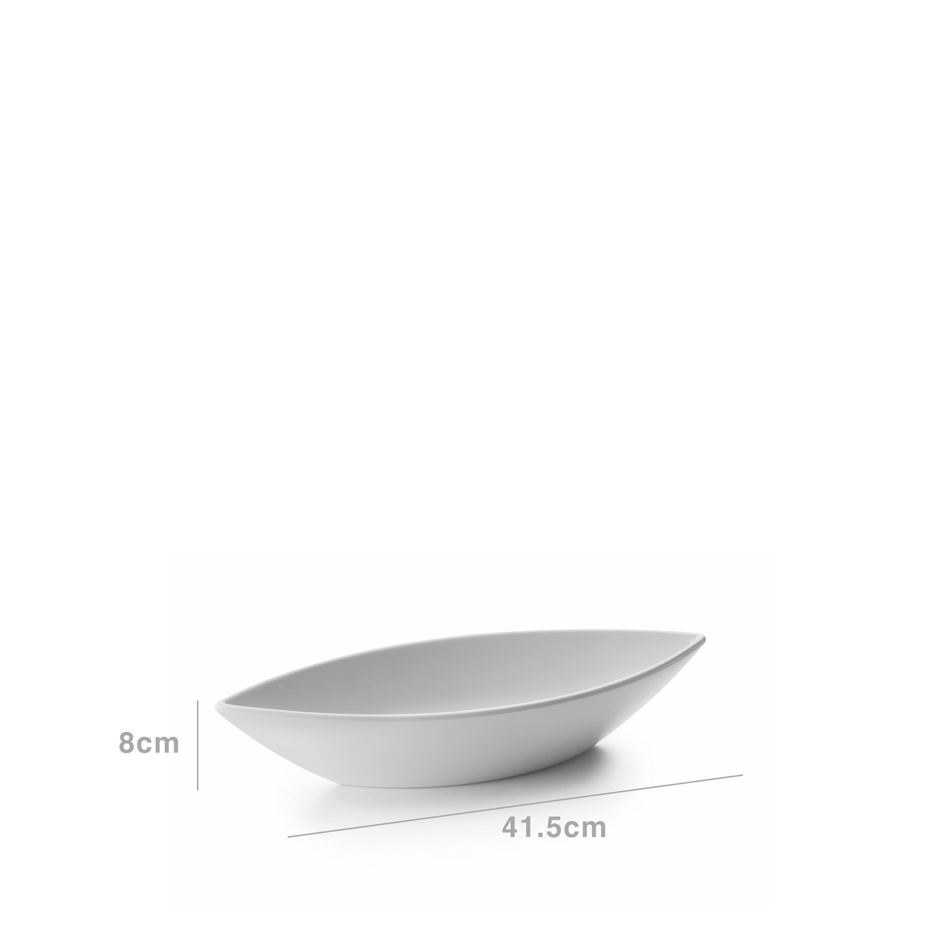 Travessa Melamina Classic Oval Branca 41.5X17X8cm