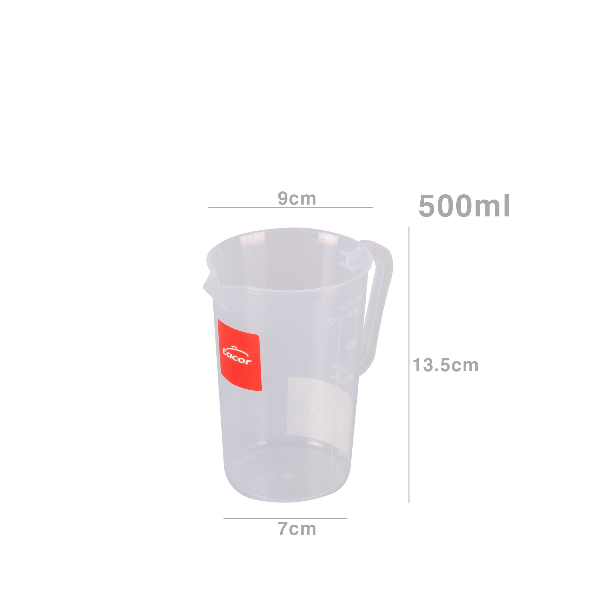 Jarro Medidor Polipropileno 500ml 9X7X13.5cm