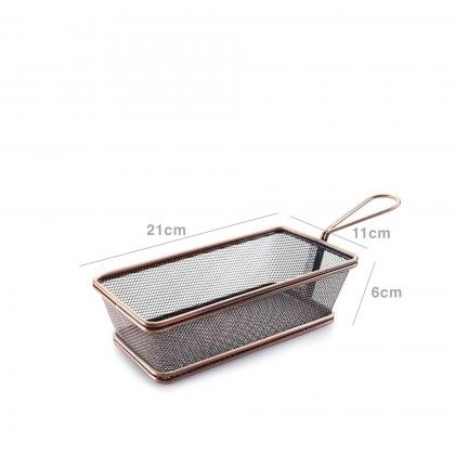 Cesto Servir Retangular Bronze 21X11X6cm Cesto Servir Retangular Bronze 21X11X6cm