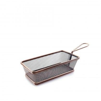 Cesto Servir Retangular Bronze 21X11X6cm Cesto Servir Retangular Bronze 21X11X6cm