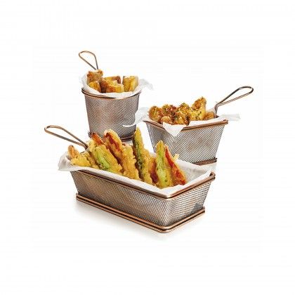 Cesto Servir Retangular Bronze 21X11X6cm Cesto Servir Retangular Bronze 21X11X6cm