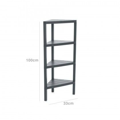 Prateleira Lombok 4 Estantes Canto Cinza 33X33X100cm Prateleira Lombok 4 Estantes Canto Cinza 33X33X100cm