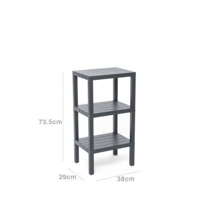 Prateleira Lombok 3 Estantes Cinza 38X29X73.5cm