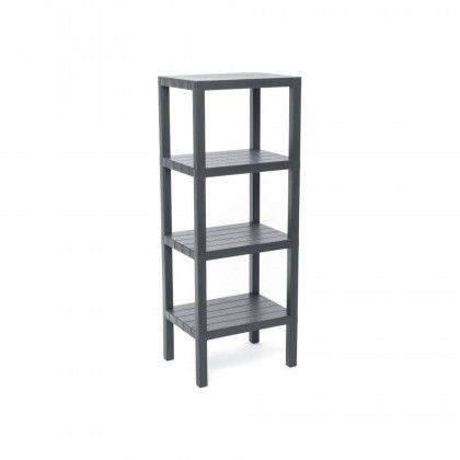 Prateleira Lombok 4 Estantes Cinza 38X29X100cm Prateleira Lombok 4 Estantes Cinza 38X29X100cm