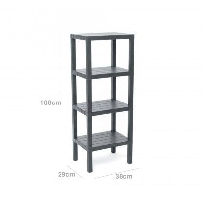 Prateleira Lombok 4 Estantes Cinza 38X29X100cm Prateleira Lombok 4 Estantes Cinza 38X29X100cm