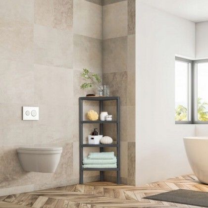 Prateleira Lombok 4 Estantes Canto Cinza 33X33X100cm Prateleira Lombok 4 Estantes Canto Cinza 33X33X100cm