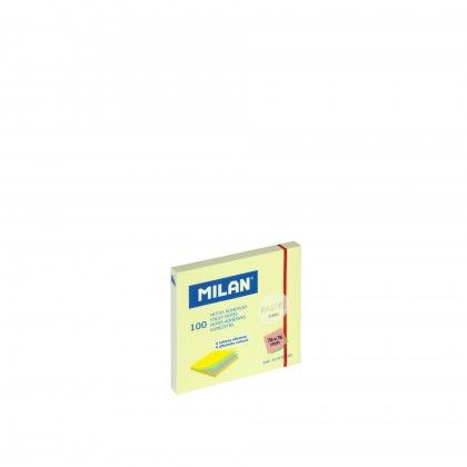 Bloco Notas Aderentes Milan Amarelo Pastel 100 Folhas 76X76mm