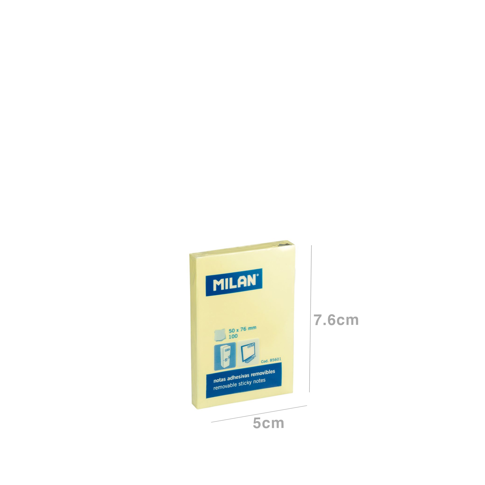 Bloco Notas Aderentes Milan Amarelo 100 Folhas 50X76mm