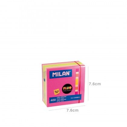 Bloco Notas Aderentes Milan Fluo Multicor 400 Folhas 76X76mm
