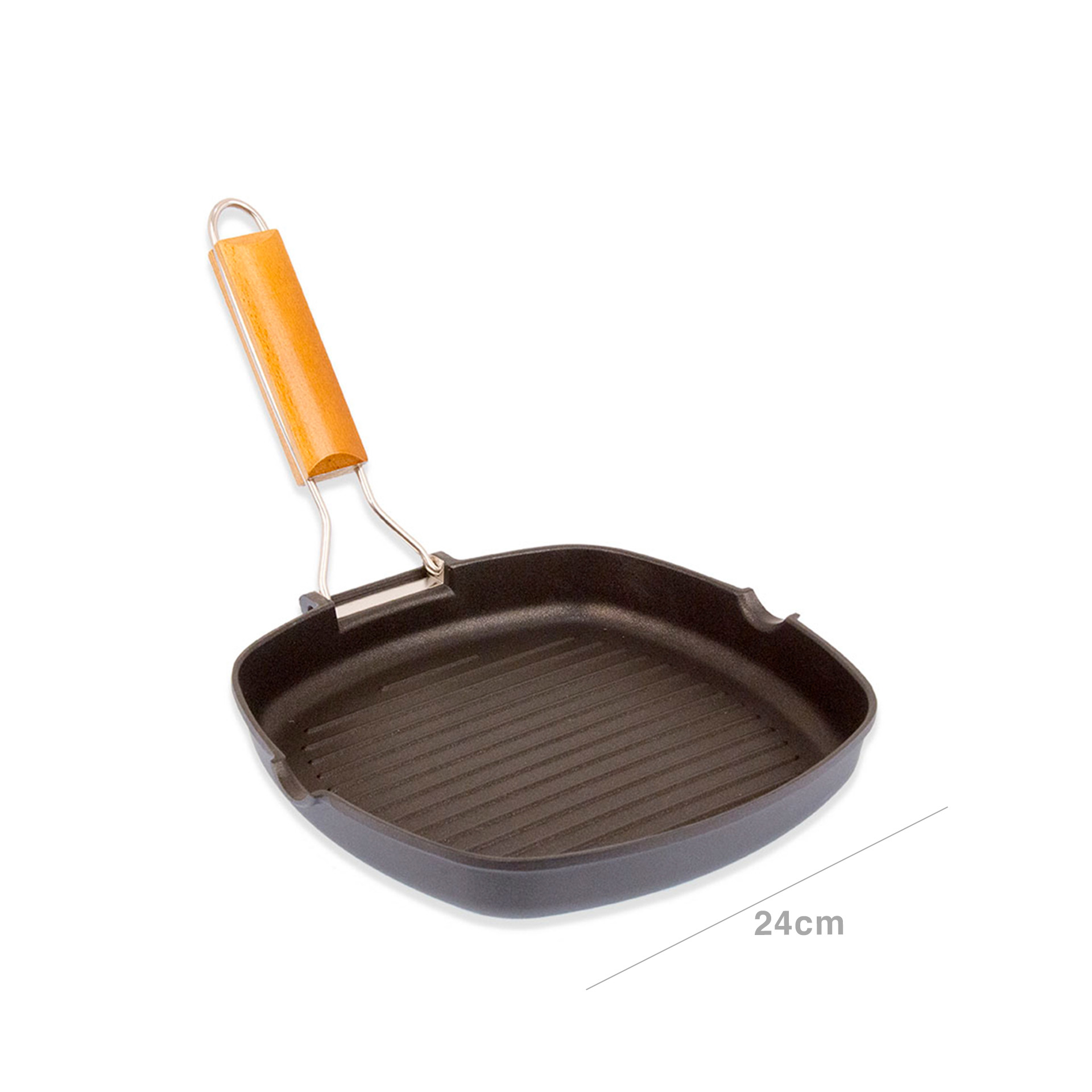 Grelhador Antiaderente Sagres Cabo Madeira 24cm
