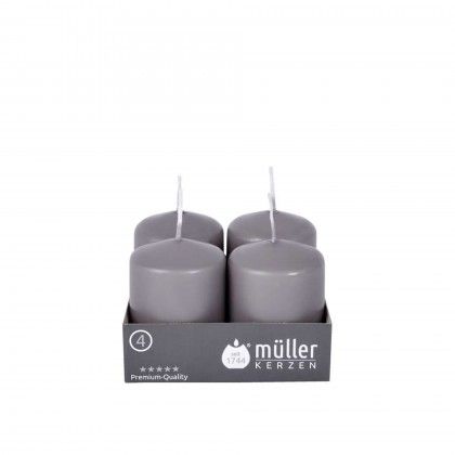 Vela Pilar Cinza 4.8X6.2cm Pack 4 Vela Pilar Cinza 4.8X6.2cm Pack 4