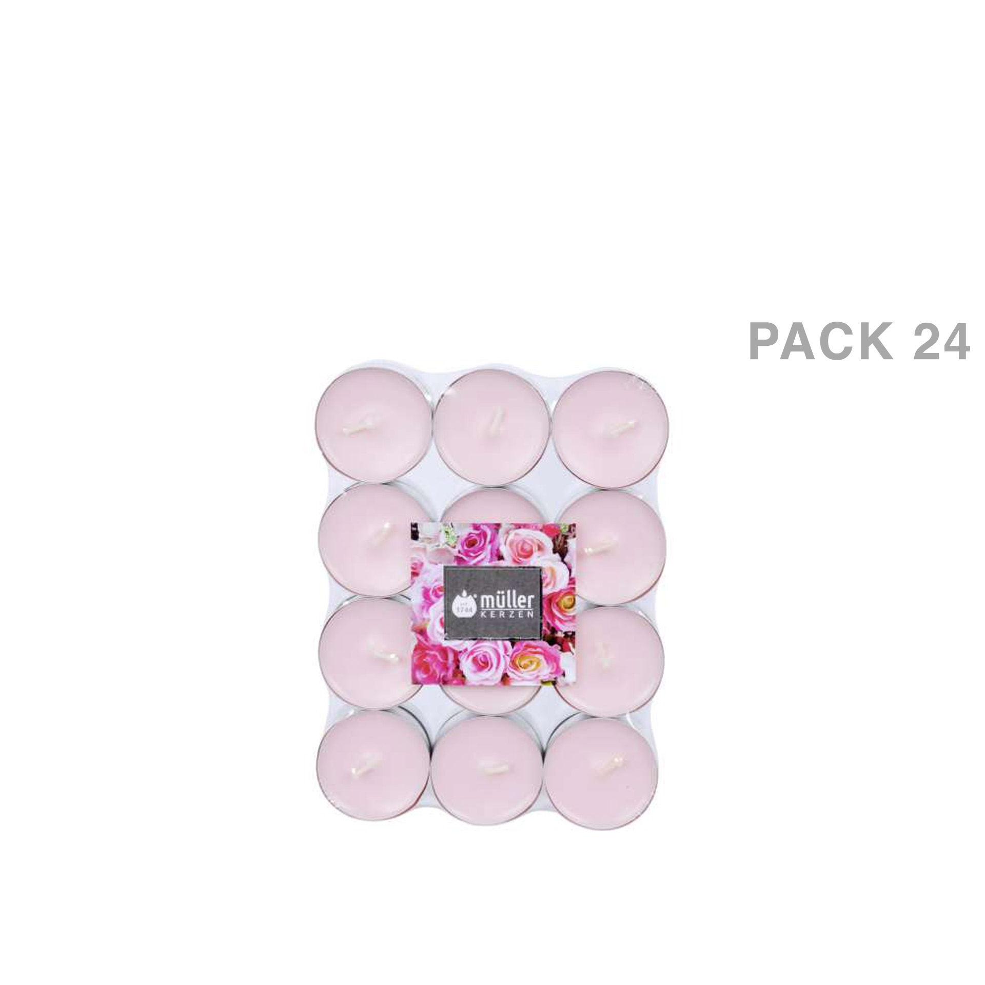 Vela Tealight Aromático Rosa 4H Pack 24