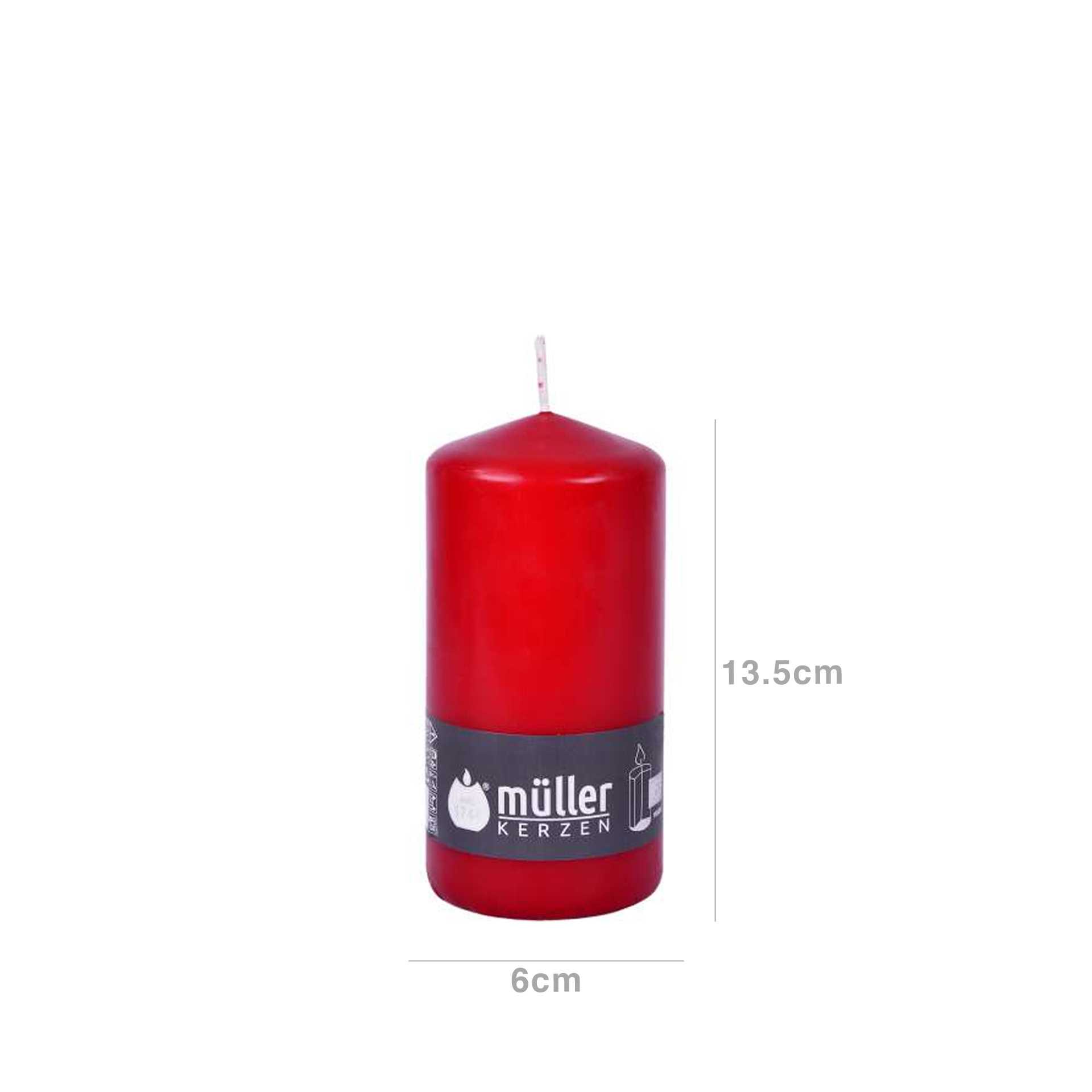 Vela Pilar Vermelho 6X13.5cm
