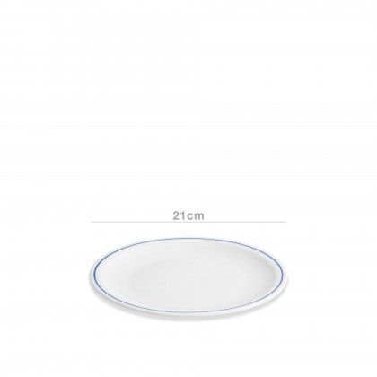 Prato Porcelana Sobremesa Fio Azul 21CM