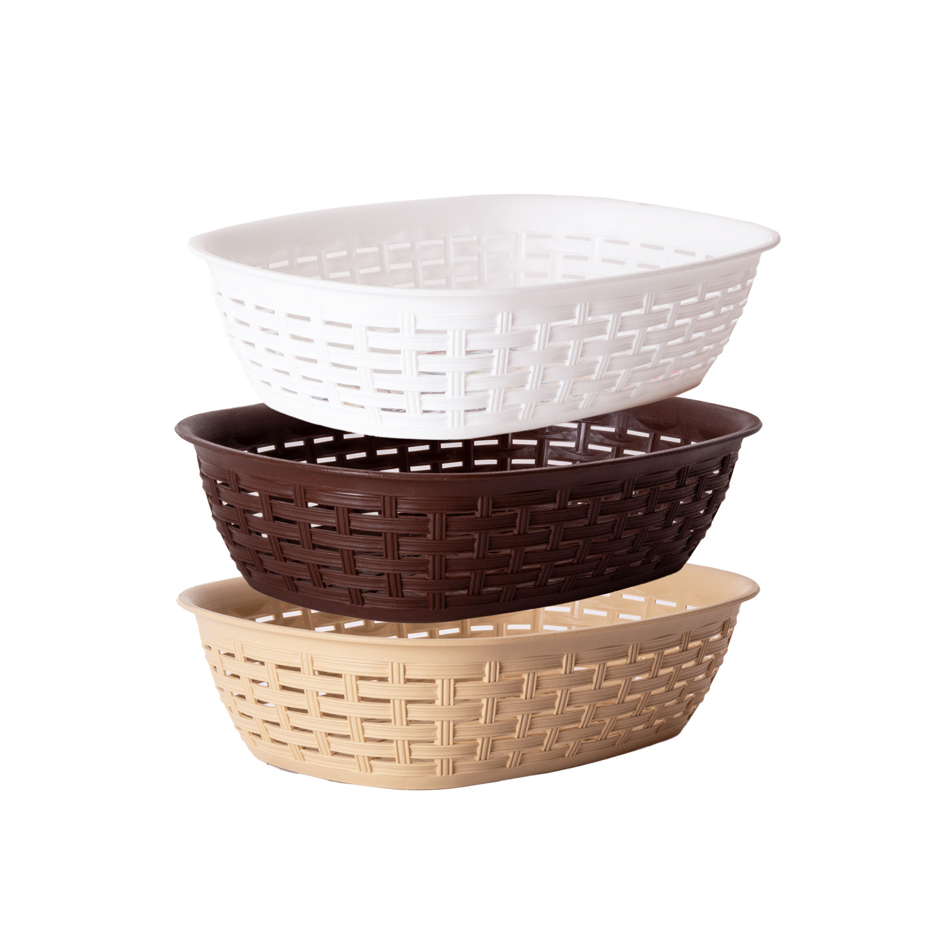 Cesto Pão Plástico Rattan 3L 30.5X22X7.5CM