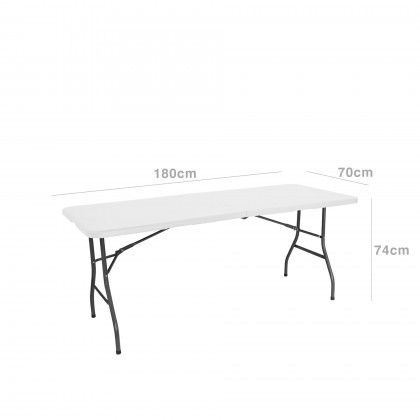 Mesa Dobrável Plástico Julieta Branco 180X70X74cm Mesa Dobrável Plástico Julieta Branco 180X70X74cm