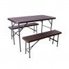Mesa Furadouro com Bancos Plstico Castanho 120X60X74cm