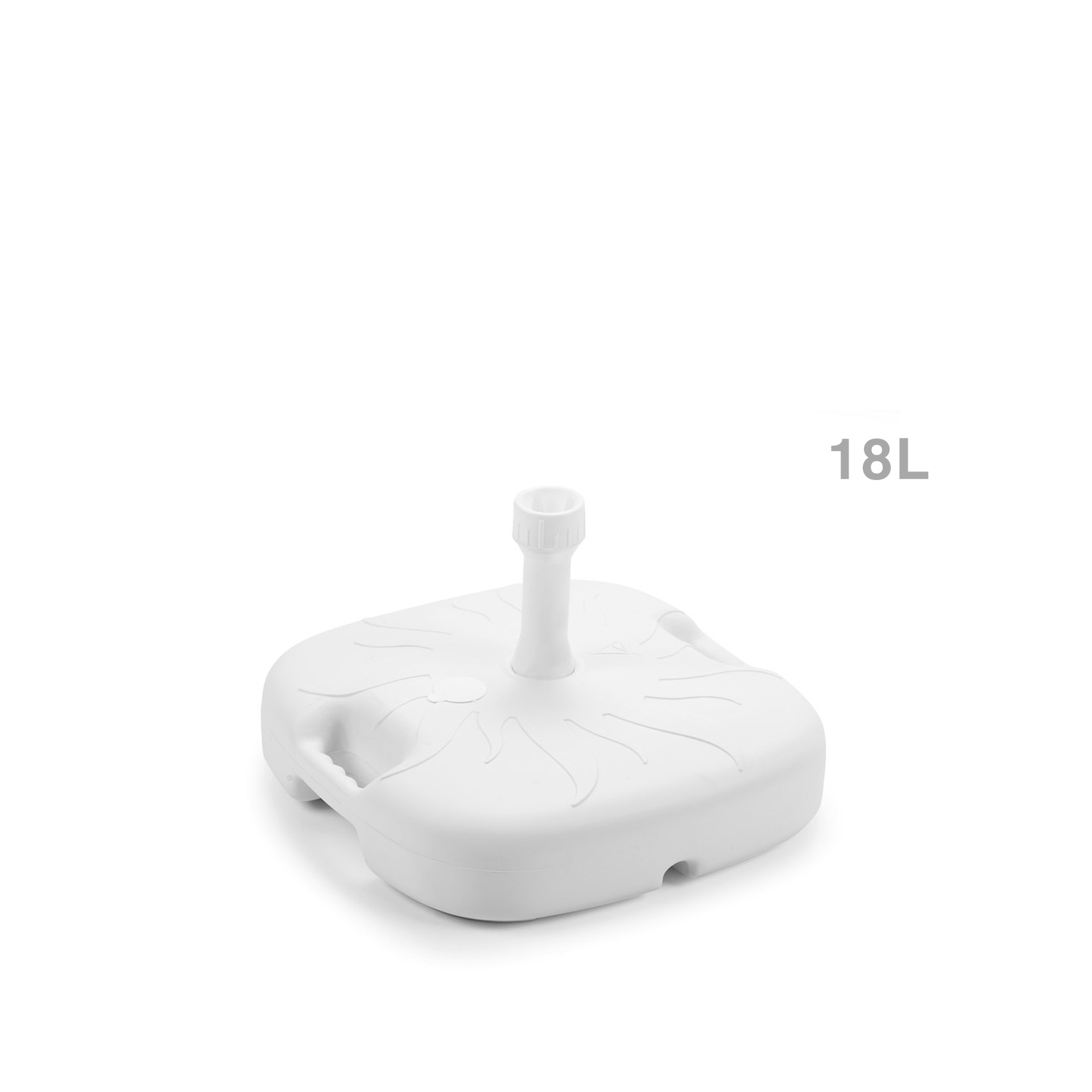 Base Guarda Sol Plástico Branco 18l 44X44X12cm
