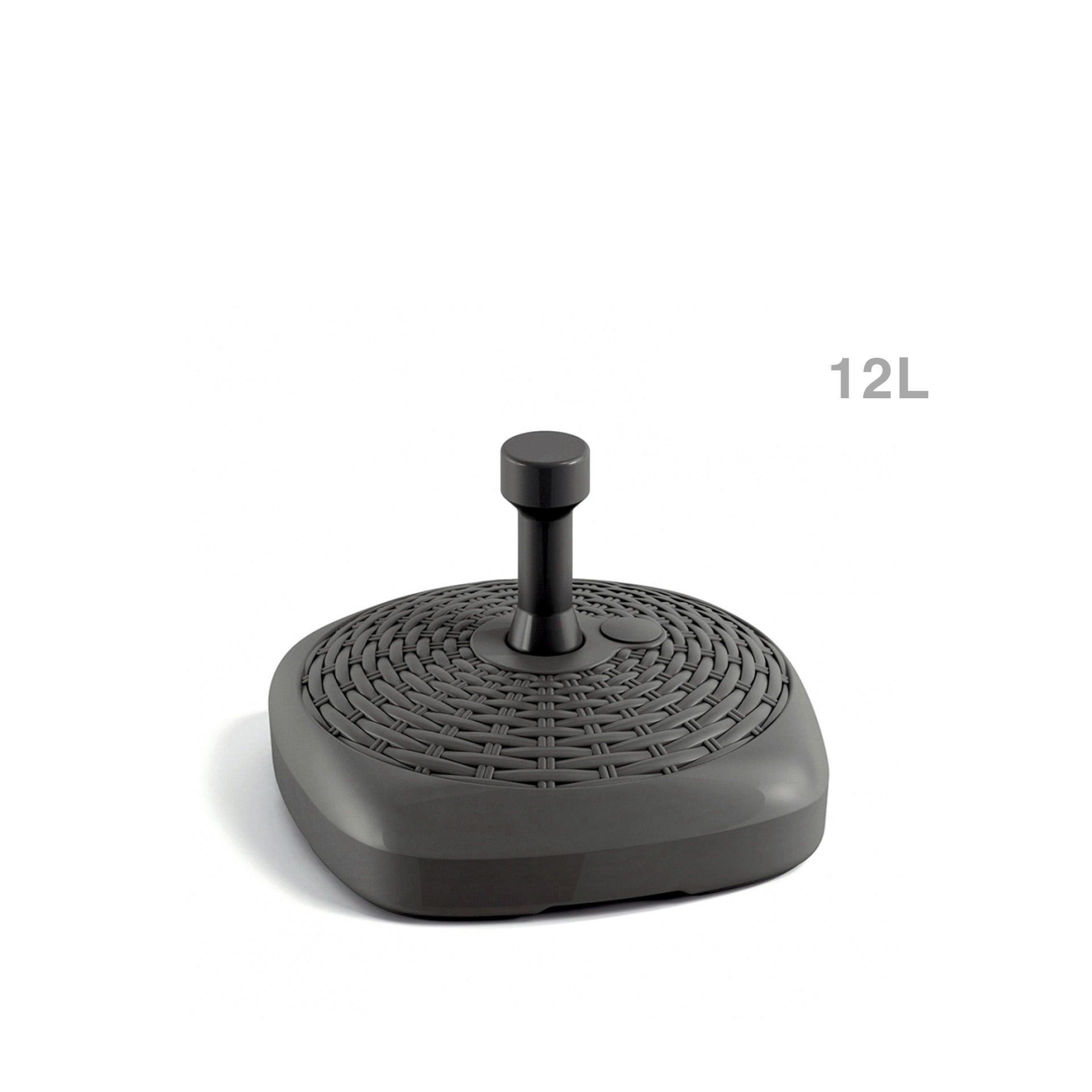 Base Guarda Sol Plástico Rattan Cinzento 12l