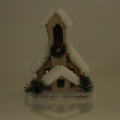 Casa Natal Com Luz 22CM Casa Natal Com Luz 22CM