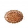 Prato Flores Douradas Oval Castanho 25CM