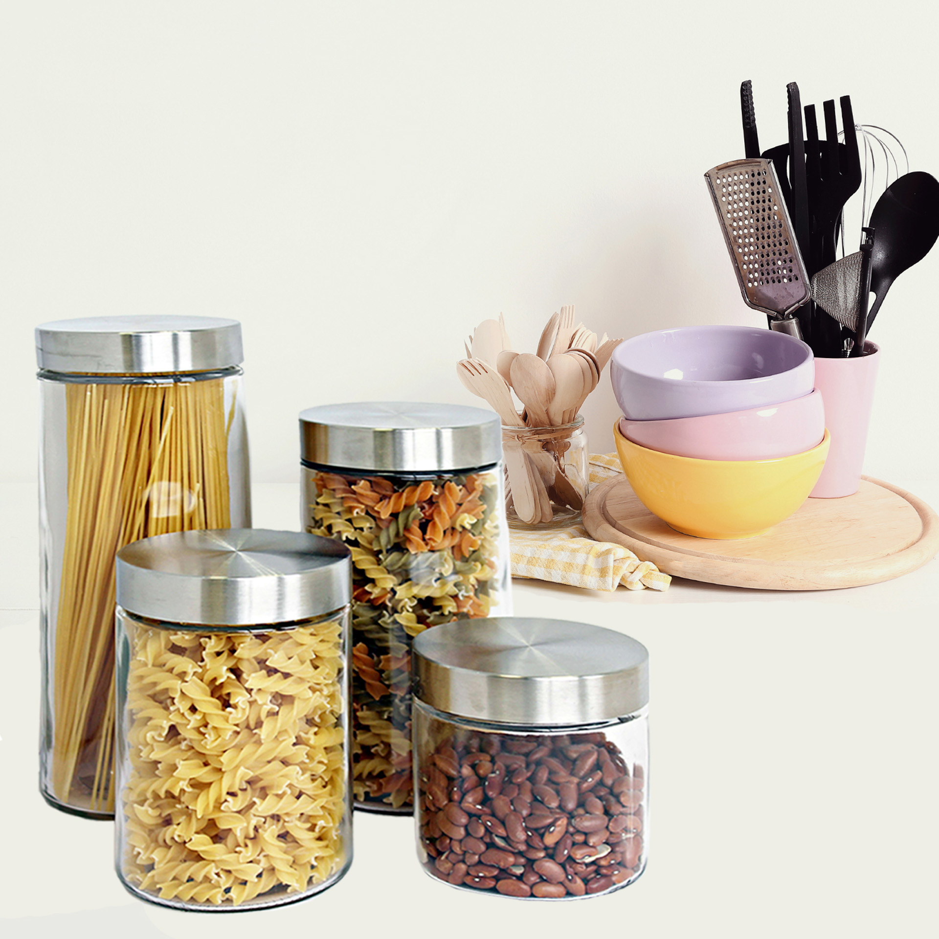 Frasco Hermético Vidro com Tampa Metal 600ml