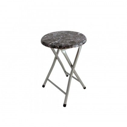 Banco Redondo Tampa Mrmore Dark 30X30X45cm