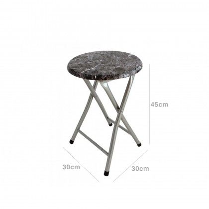 Banco Redondo Tampa Mrmore Dark 30X30X45cm