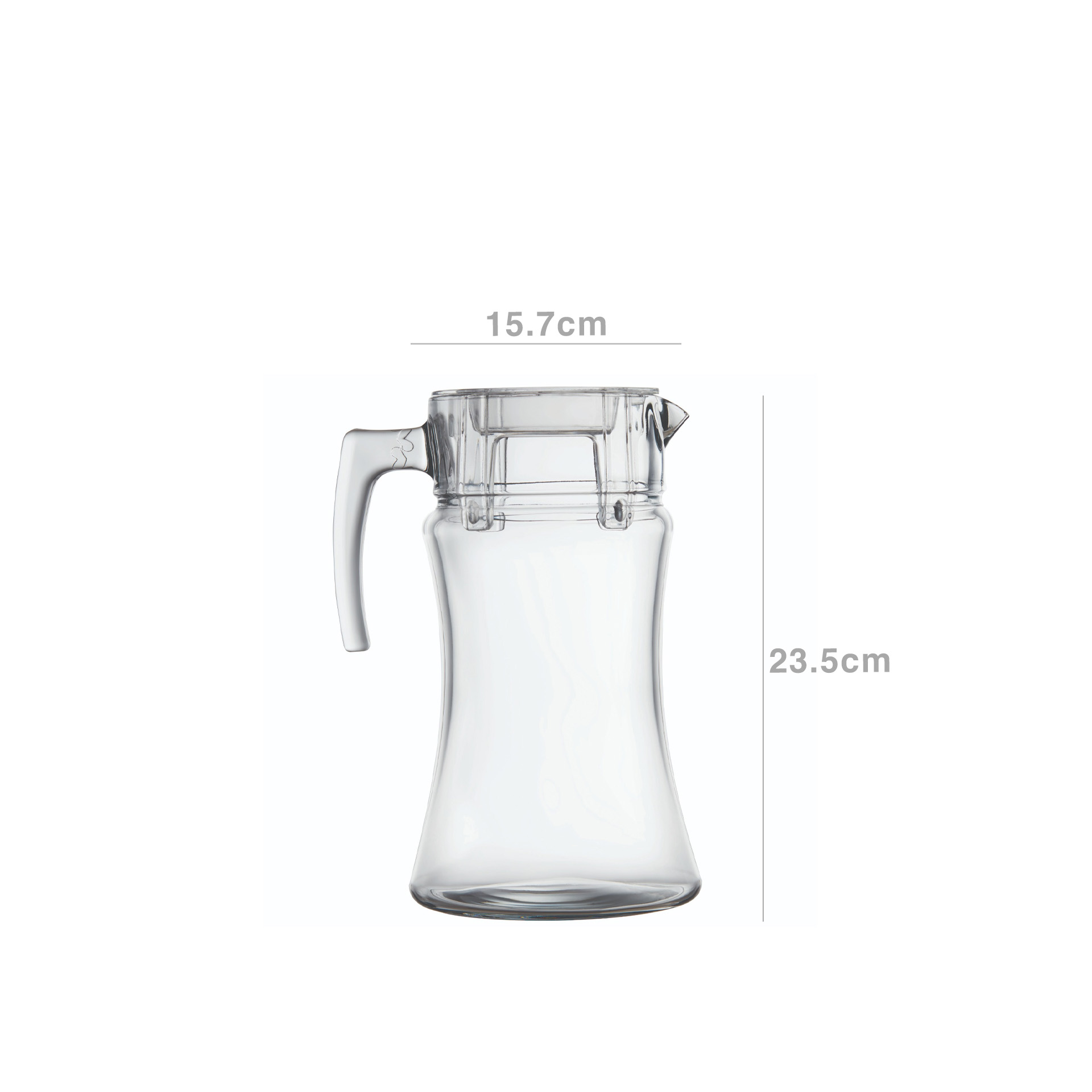Jarro Azur com Asa Tampa Transparente 1400ml 15.7X23.5cm