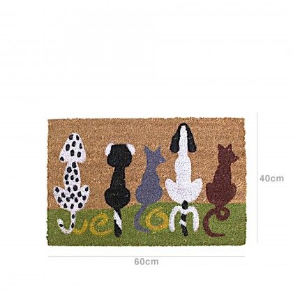 Tapete Porta Fibra Coco / Borracha 40X60cm