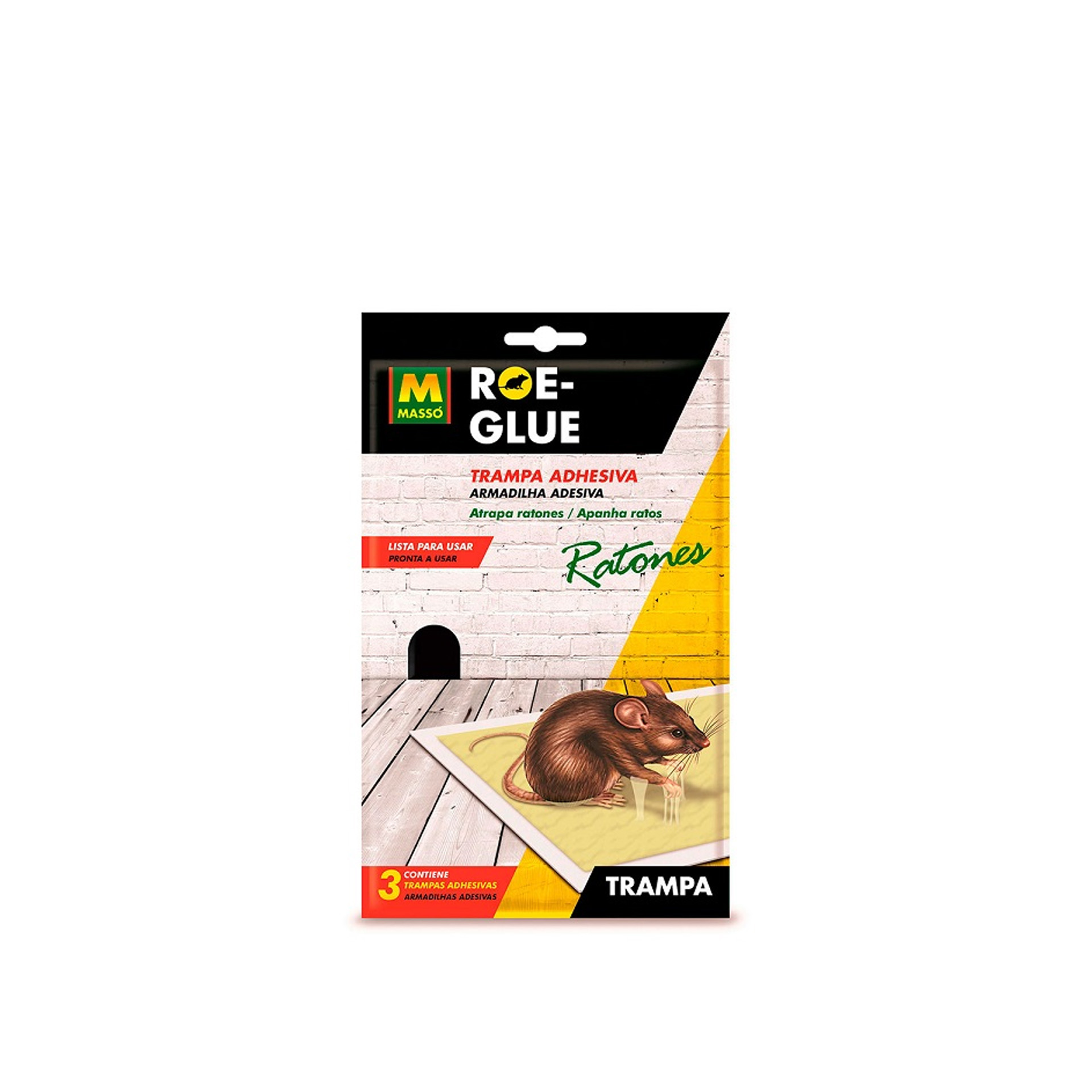 Armadilha Adesiva para Rato Masso Pack 3