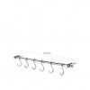 Suporte Parede Inox 10 Ganchos 50cm