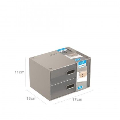 Caixa Organizadora 2 Gavetas Transparentes Elegant A6 17X13X11cm Caixa Organizadora 2 Gavetas Transparentes Elegant A6 17X13X11cm
