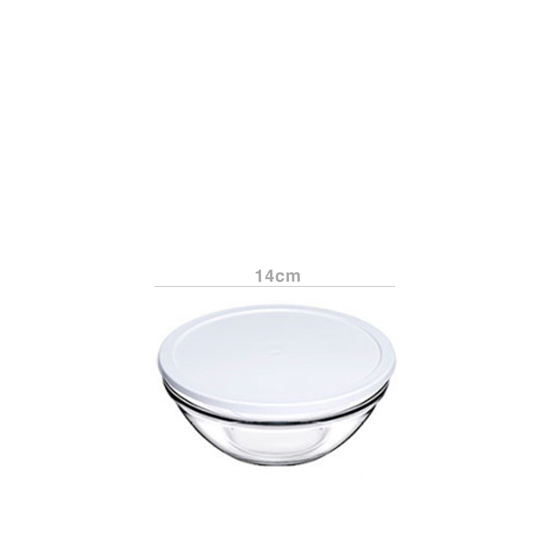 Saladeira Vidro Chefs Tampa Plástica 595ml 14X6.3X14cm