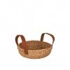 Cesto Vime Seagrass com Asas Pele Castanho 25X7cm