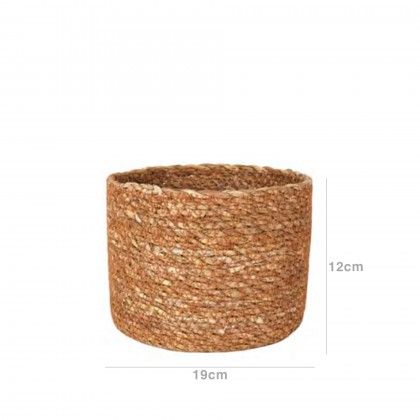 Cesto Vime Seagrass Cnica Castanho 19X12cm
