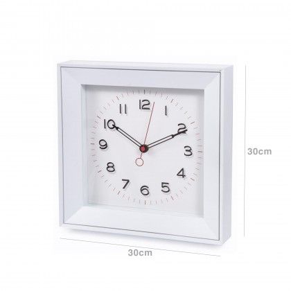 Relgio Parede Timemark Vidro Branco 30X30cm