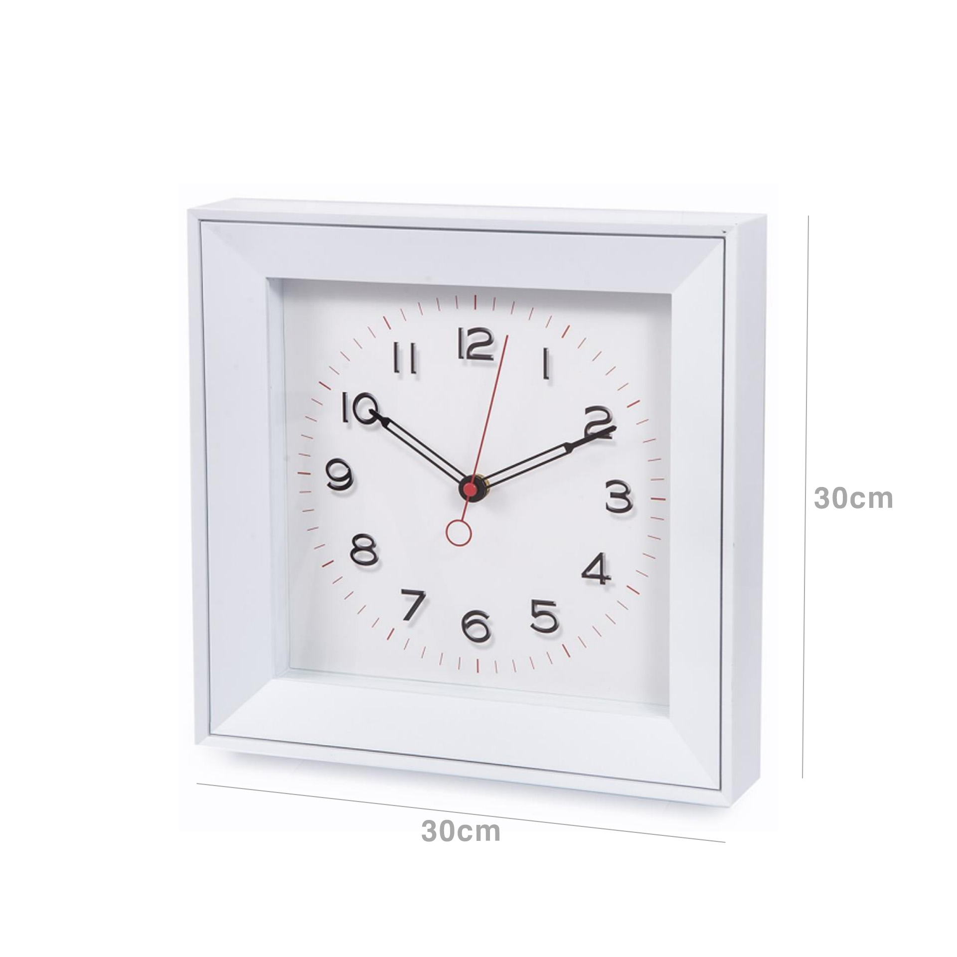 Relógio Parede Timemark Vidro Branco 30X30cm