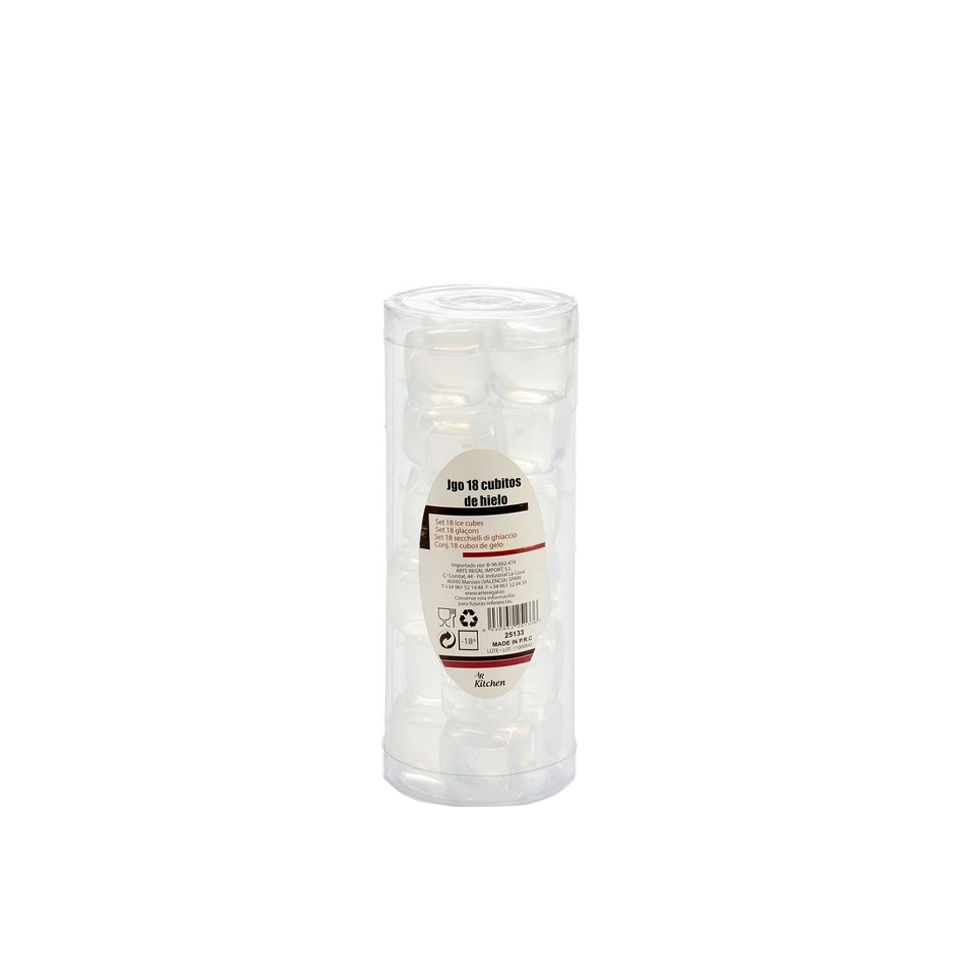 Cubo Gelo Transparente 6.5X6.5cm Pack 18
