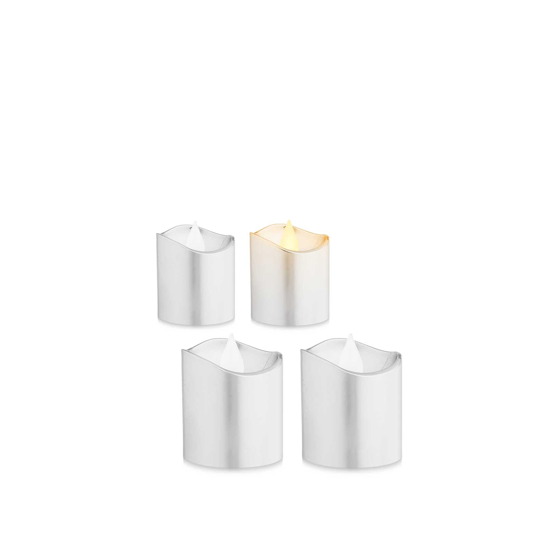 Vela Tealight Led Prateado Pack 3