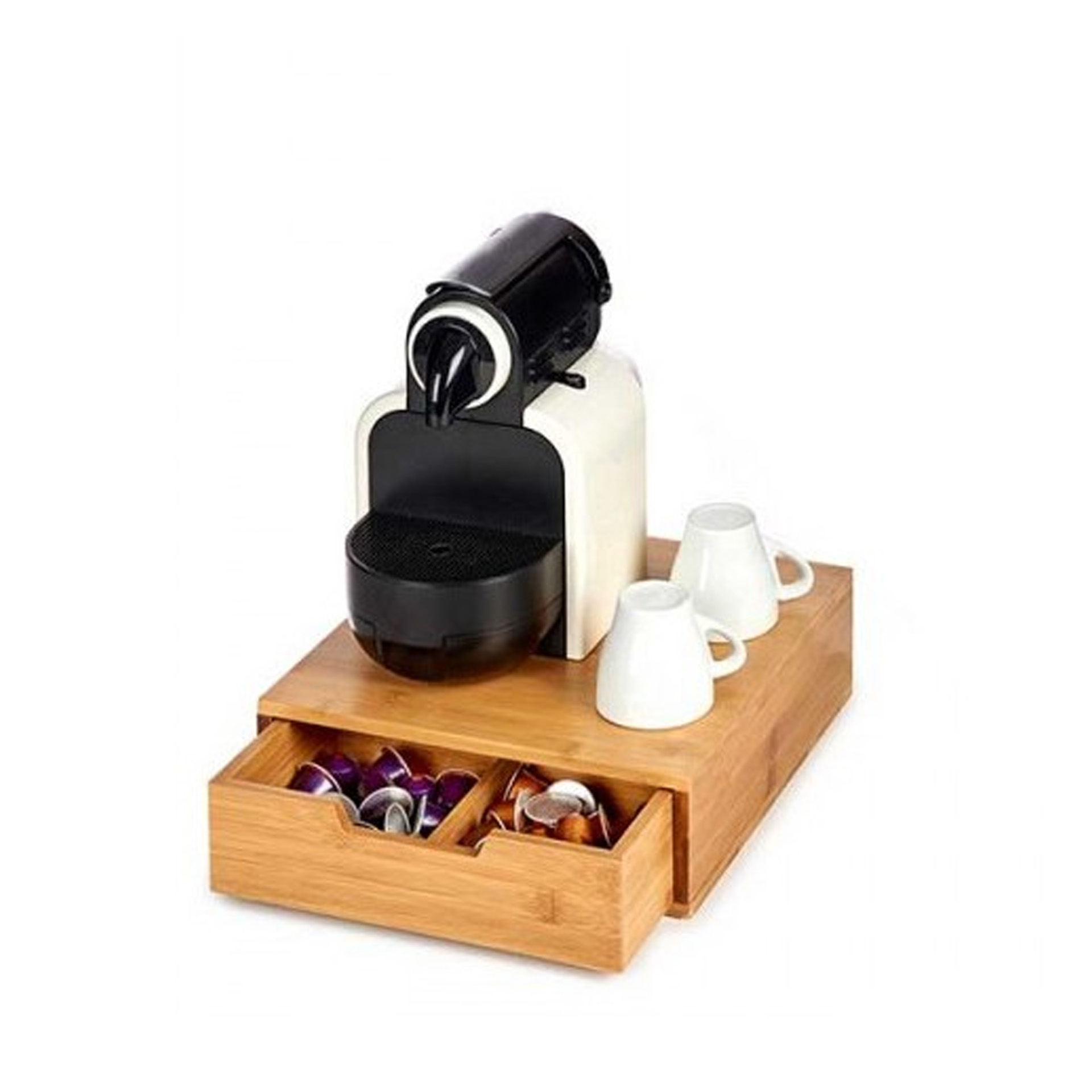 Porta Cápsulas Café Bambu 30X30X10cm