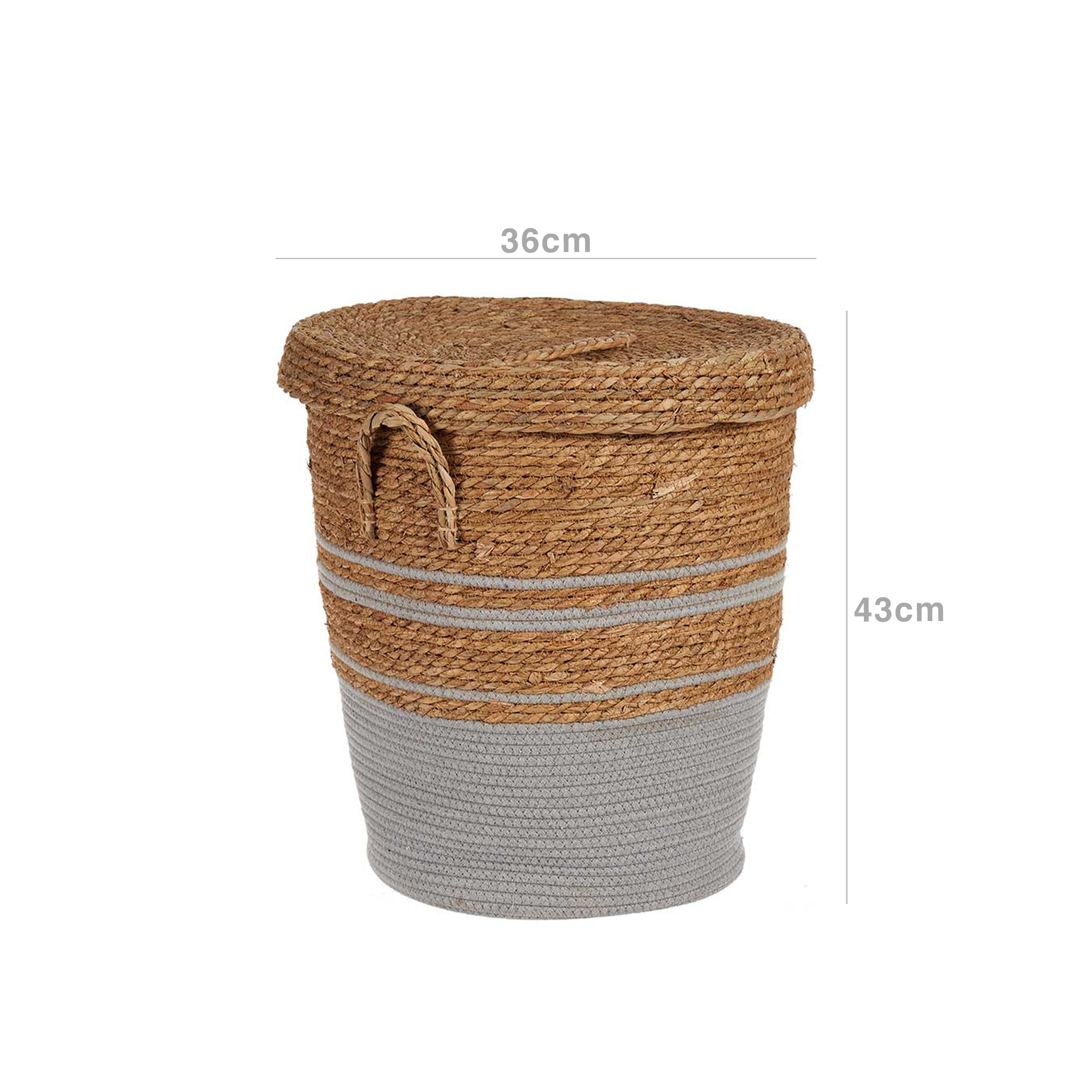 Cesto Vime com Tampa Redondo 4000ml 36X43cm