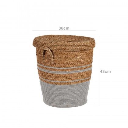 Cesto Vime com Tampa Redondo 4000ml 36X43cm